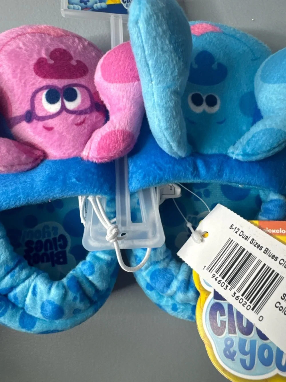 Blue's Clues & You! Blue and magenta Plush Slippers cozy unisex character